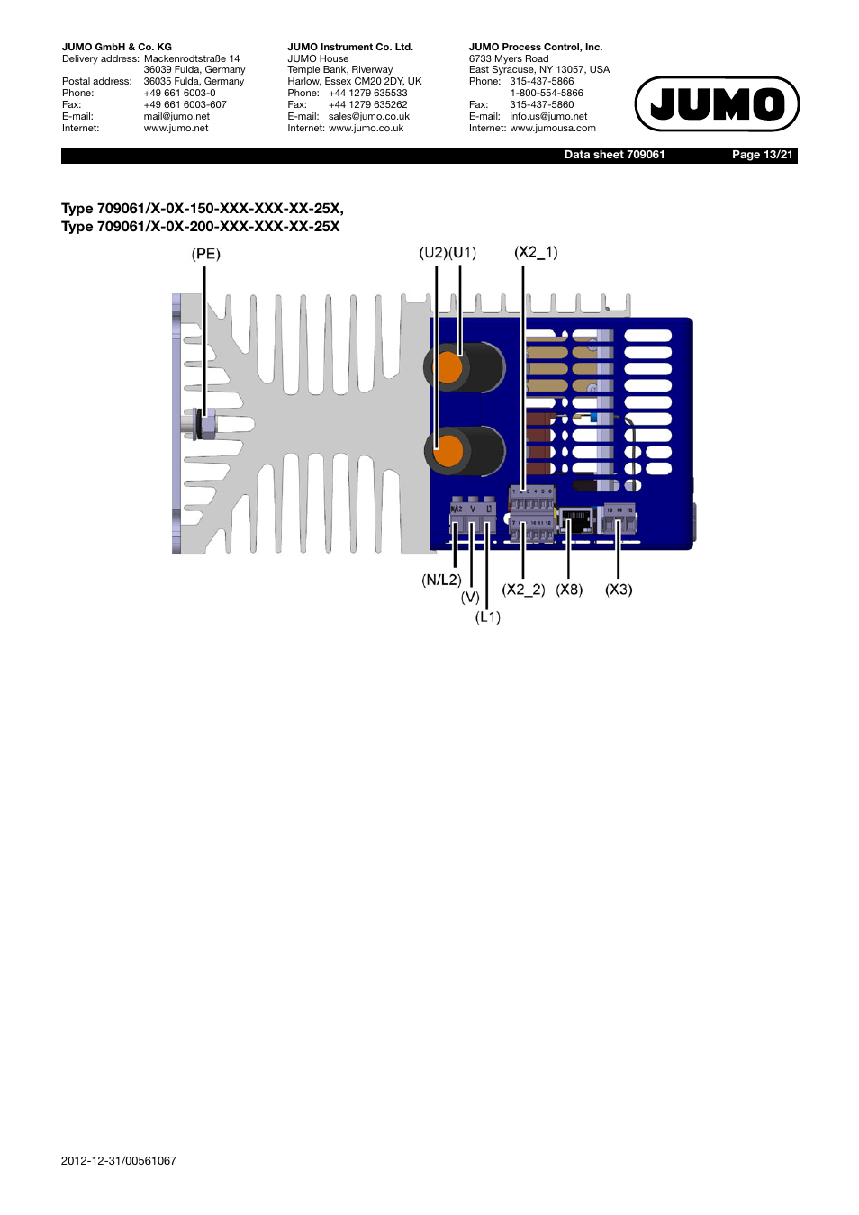 JUMO 709061 TYA 201 - Single-Phase Power Controller Data Sheet User Manual | Page 13 / 21