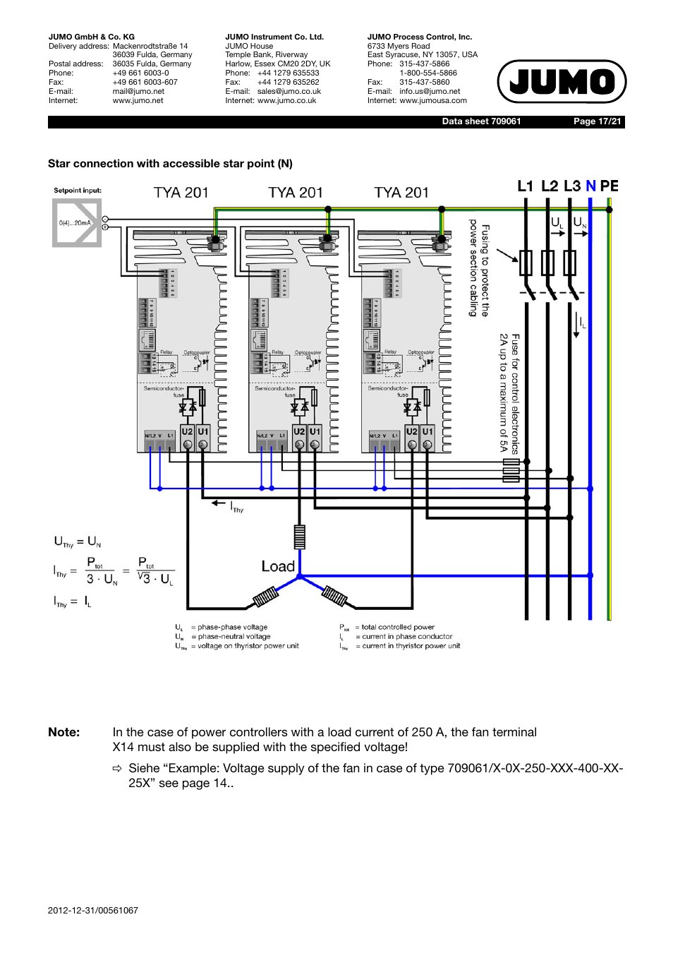 JUMO 709061 TYA 201 - Single-Phase Power Controller Data Sheet User Manual | Page 17 / 21