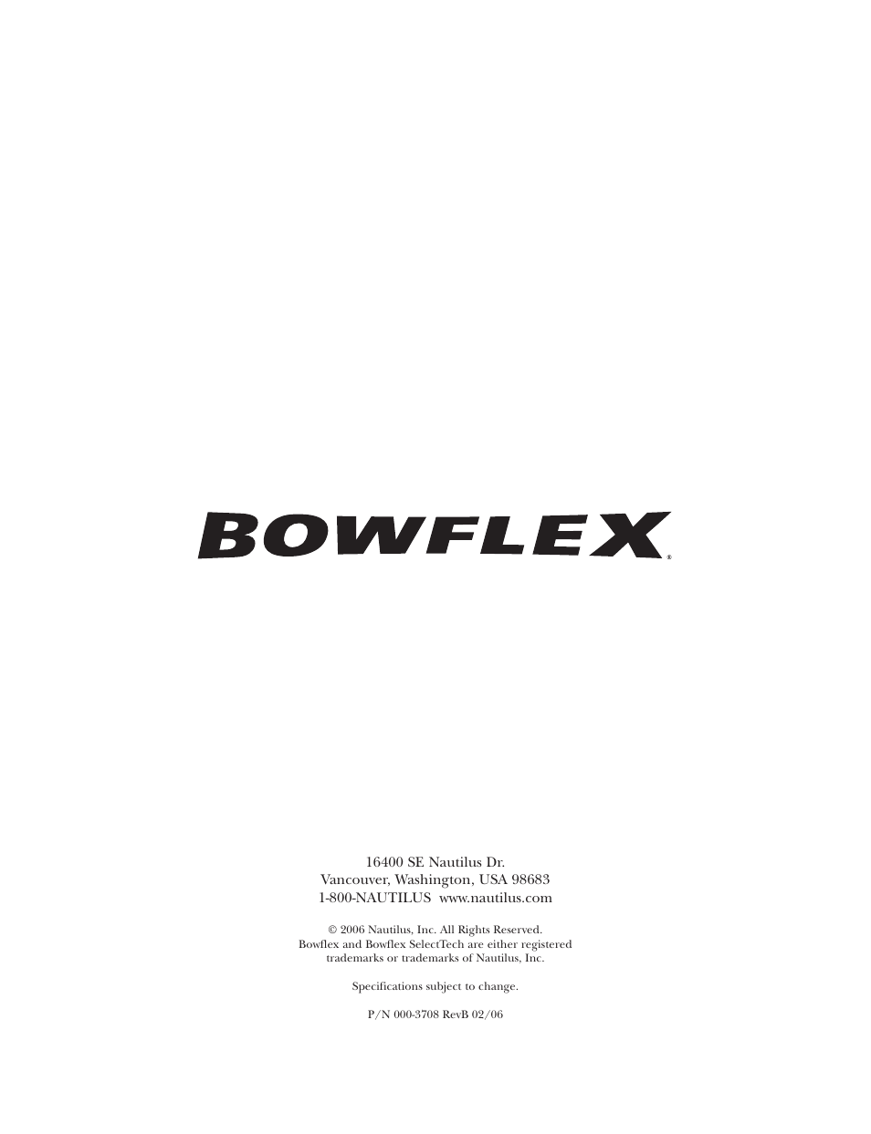 Bowflex SelectTect BDS1642 User Manual | Page 12 / 12