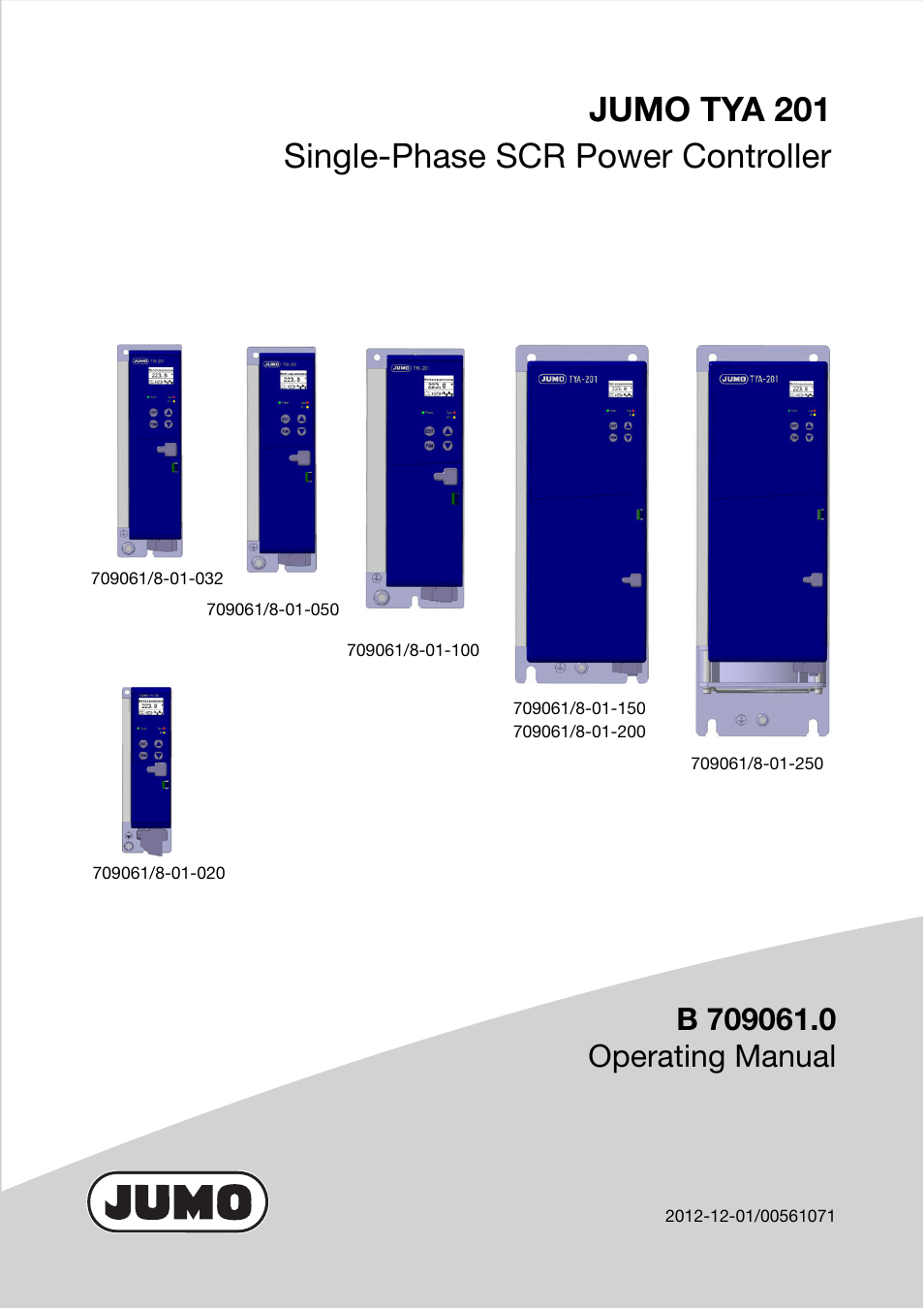 JUMO 709061 TYA 201 - Single-Phase Power Controller Operating Manual User Manual | 112 pages