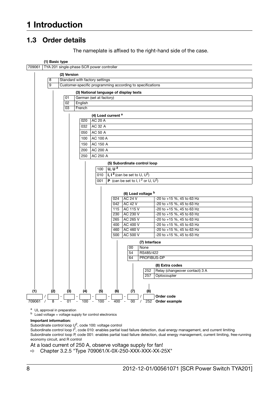 3 order details, Order details, 1 introduction | JUMO 709061 TYA 201 - Single-Phase Power Controller Operating Manual User Manual | Page 10 / 112