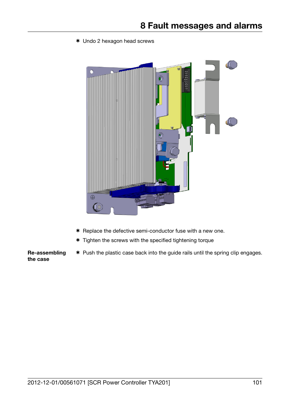 8 fault messages and alarms | JUMO 709061 TYA 201 - Single-Phase Power Controller Operating Manual User Manual | Page 103 / 112