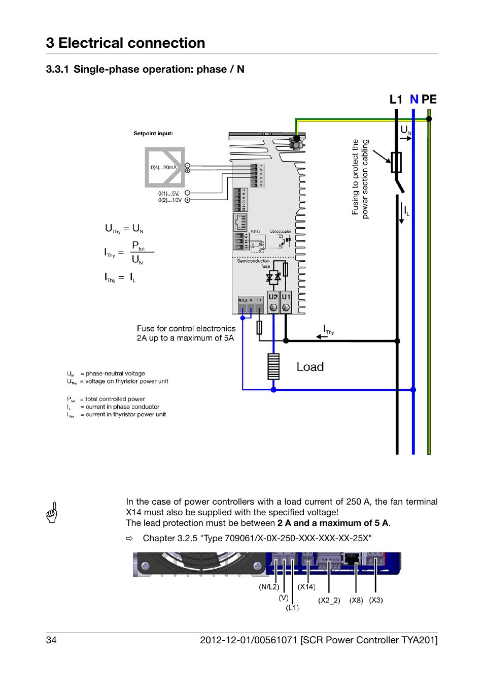 1 single-phase operation: phase / n, Single-phase operation: phase / n | JUMO 709061 TYA 201 - Single-Phase Power Controller Operating Manual User Manual | Page 36 / 112