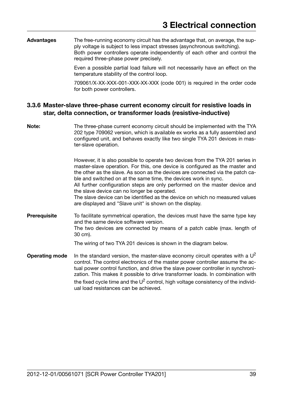 3 electrical connection | JUMO 709061 TYA 201 - Single-Phase Power Controller Operating Manual User Manual | Page 41 / 112