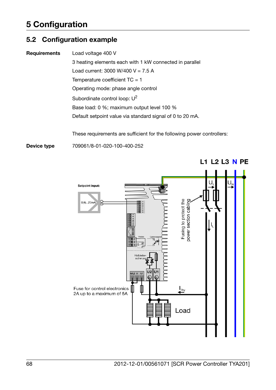 2 configuration example, Configuration example, 5 configuration | JUMO 709061 TYA 201 - Single-Phase Power Controller Operating Manual User Manual | Page 70 / 112