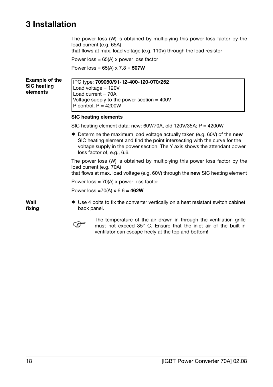 3 installation | JUMO 709050 IPC IGBT Power Converter IPC 70A Operating Manual User Manual | Page 18 / 48