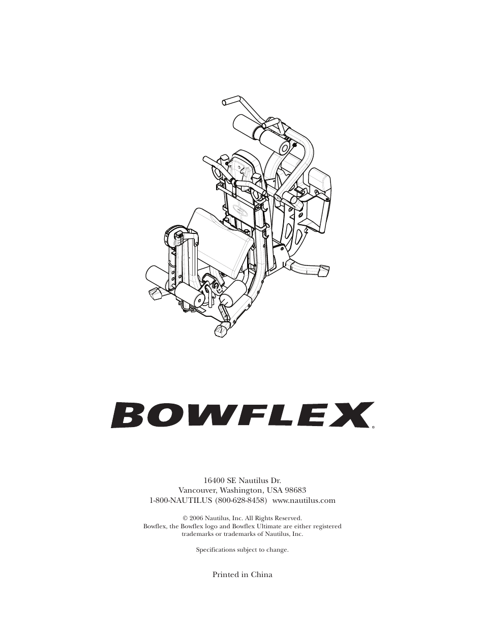 Bowflex Ultimate 2 User Manual | Page 12 / 12