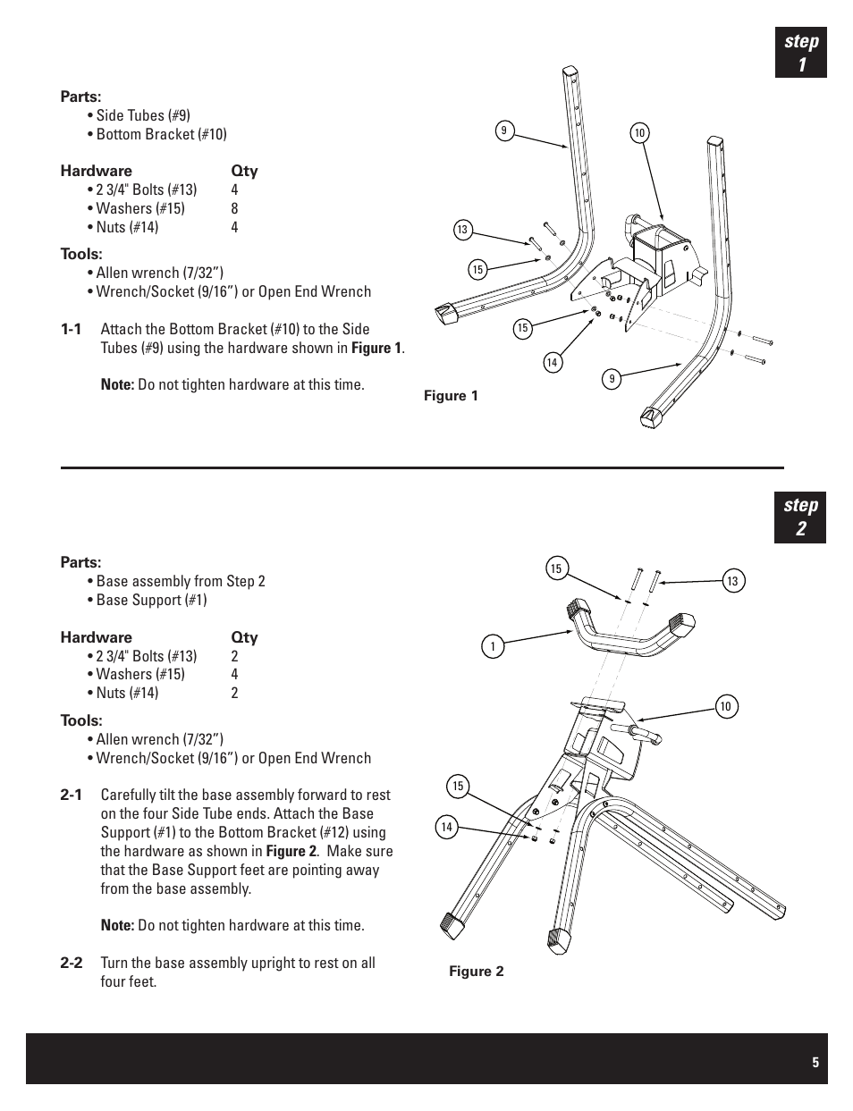 Step 1, Step 2 | Bowflex Ultimate 2 User Manual | Page 5 / 12
