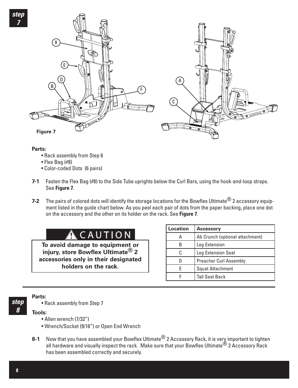 Step 8, Step 7 | Bowflex Ultimate 2 User Manual | Page 8 / 12