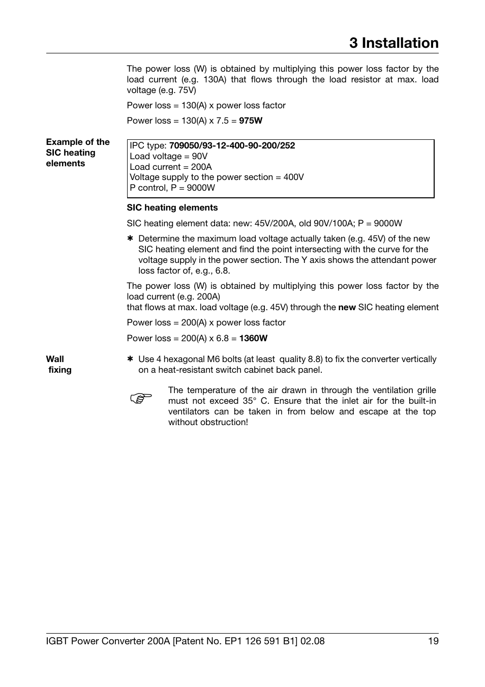 3 installation | JUMO 709050 IPC IGBT Power Converter IPC 200A Operating Manual User Manual | Page 19 / 52