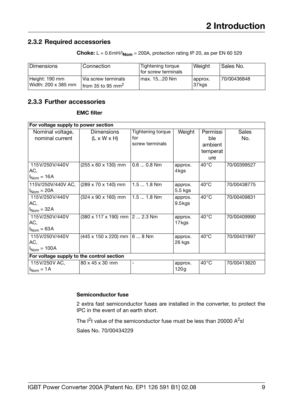 2 required accessories, 3 further accessories, Required accessories | Further accessories, 2 introduction | JUMO 709050 IPC IGBT Power Converter IPC 200A Operating Manual User Manual | Page 9 / 52