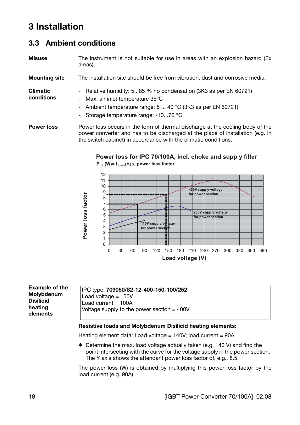 3 ambient conditions, Ambient conditions, Chapter 3.3 „ambient conditions | 3 installation | JUMO 709050 IPC IGBT Power Converter IPC 70/100A Operating Manual User Manual | Page 18 / 52