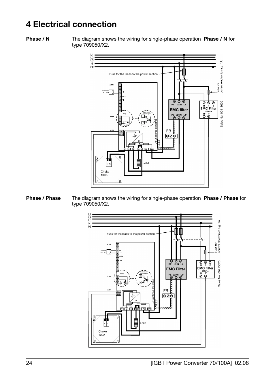 4 electrical connection | JUMO 709050 IPC IGBT Power Converter IPC 70/100A Operating Manual User Manual | Page 24 / 52