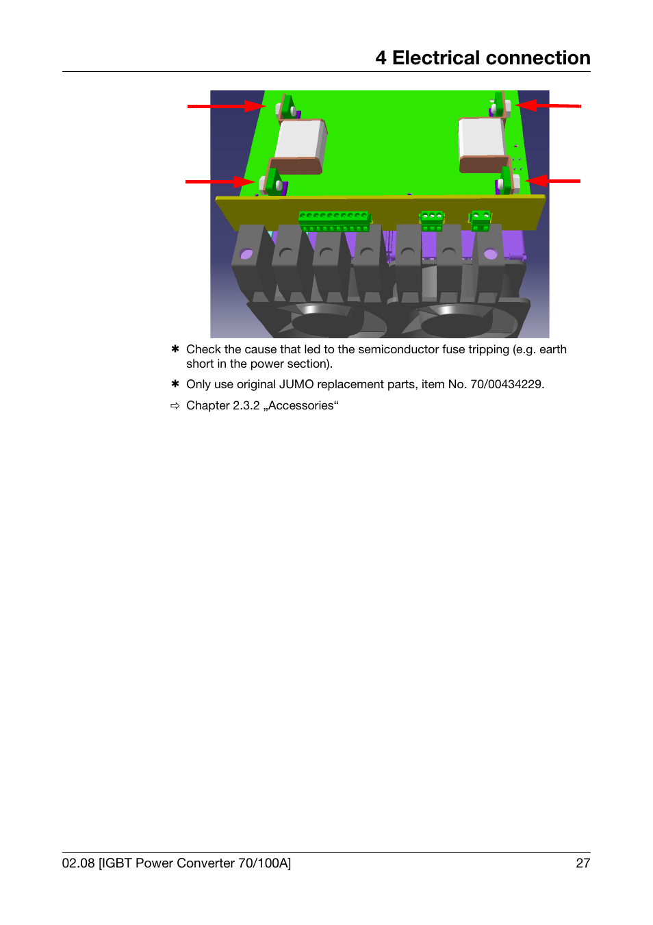 4 electrical connection | JUMO 709050 IPC IGBT Power Converter IPC 70/100A Operating Manual User Manual | Page 27 / 52