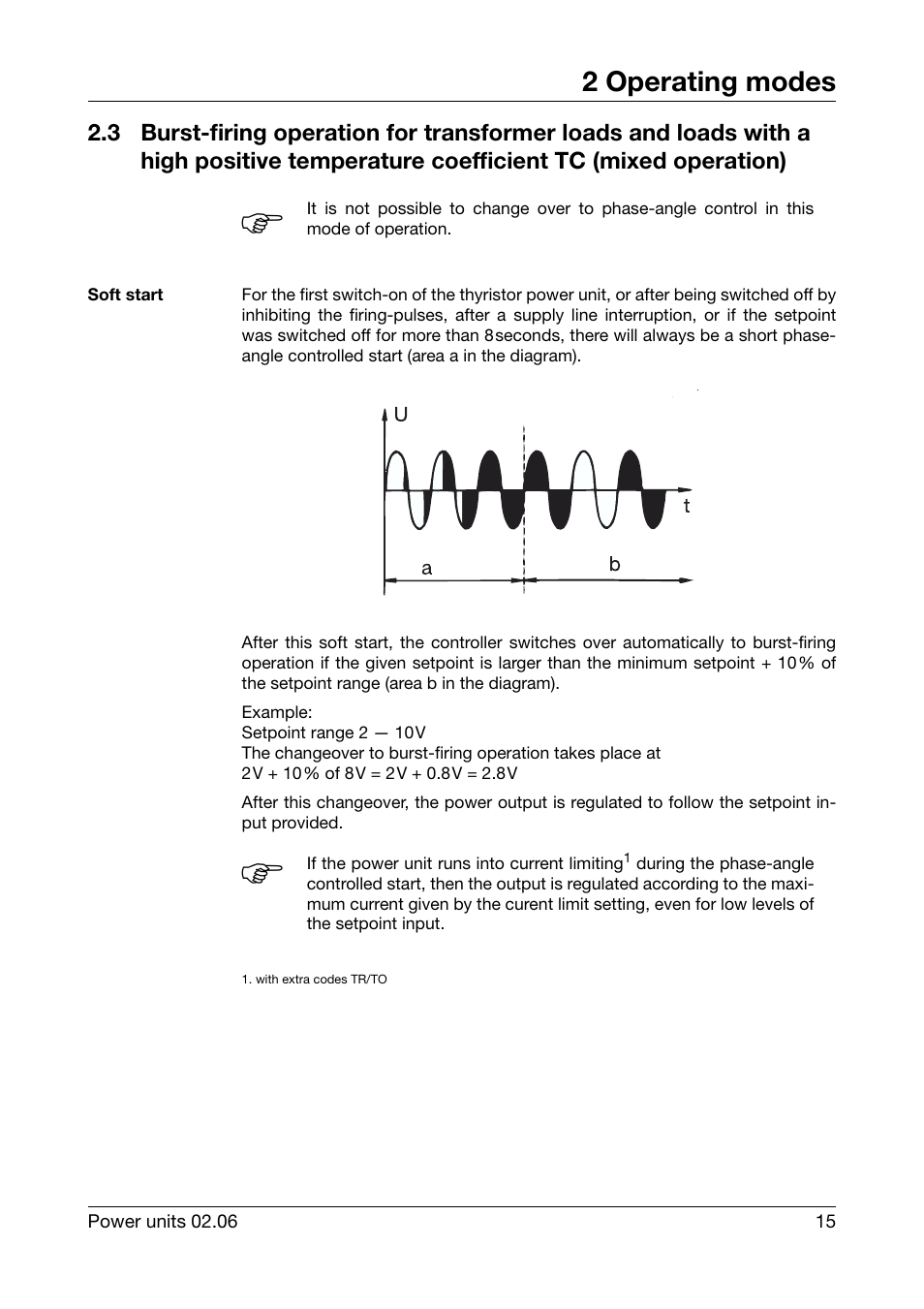 Soft start, 2 operating modes | JUMO 709040 TYA-110 thyristor power unit Operating Manual User Manual | Page 15 / 56