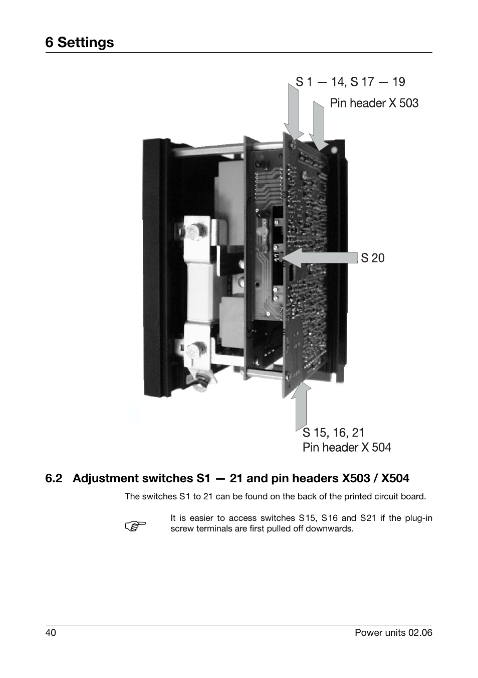 6 settings | JUMO 709040 TYA-110 thyristor power unit Operating Manual User Manual | Page 40 / 56