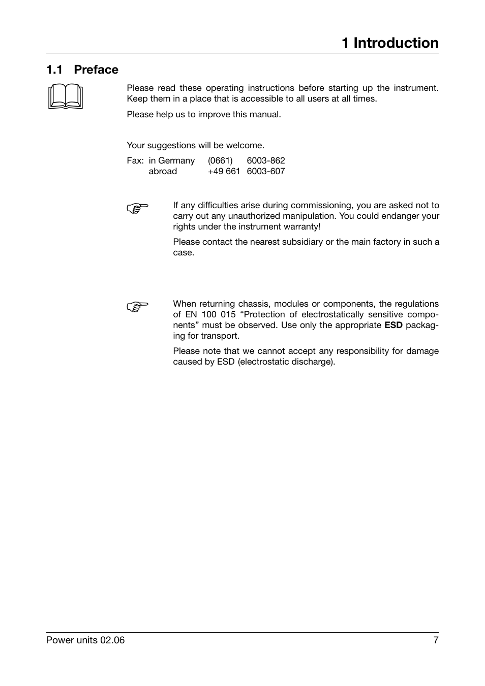 1 introduction, 1 preface, Introduction | Preface | JUMO 709040 TYA-110 thyristor power unit Operating Manual User Manual | Page 7 / 56