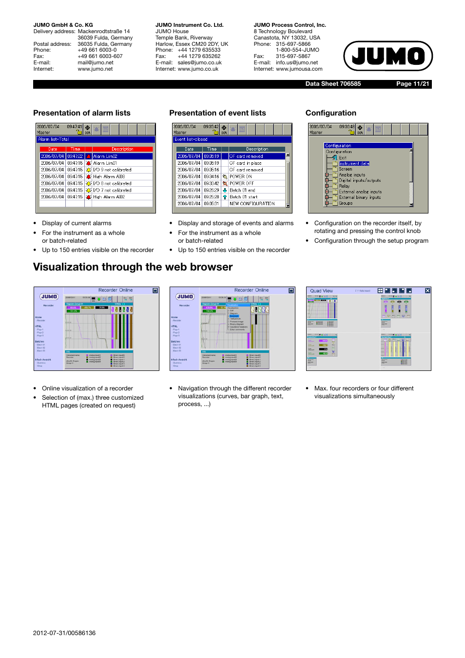 Visualization through the web browser | JUMO 706585 LOGOSCREEN fd Data Sheet User Manual | Page 11 / 21