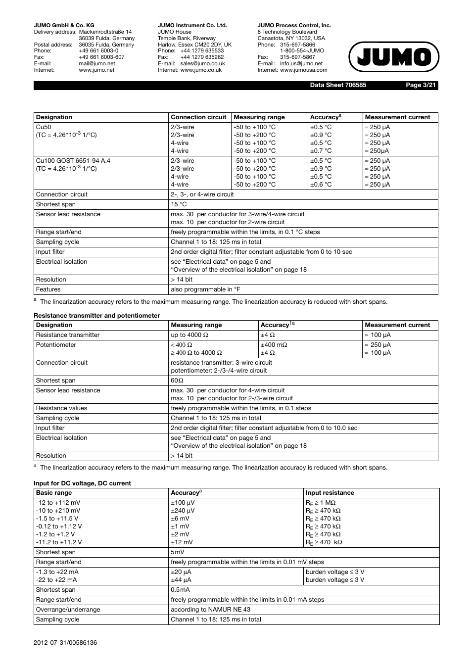 JUMO 706585 LOGOSCREEN fd Data Sheet User Manual | Page 3 / 21