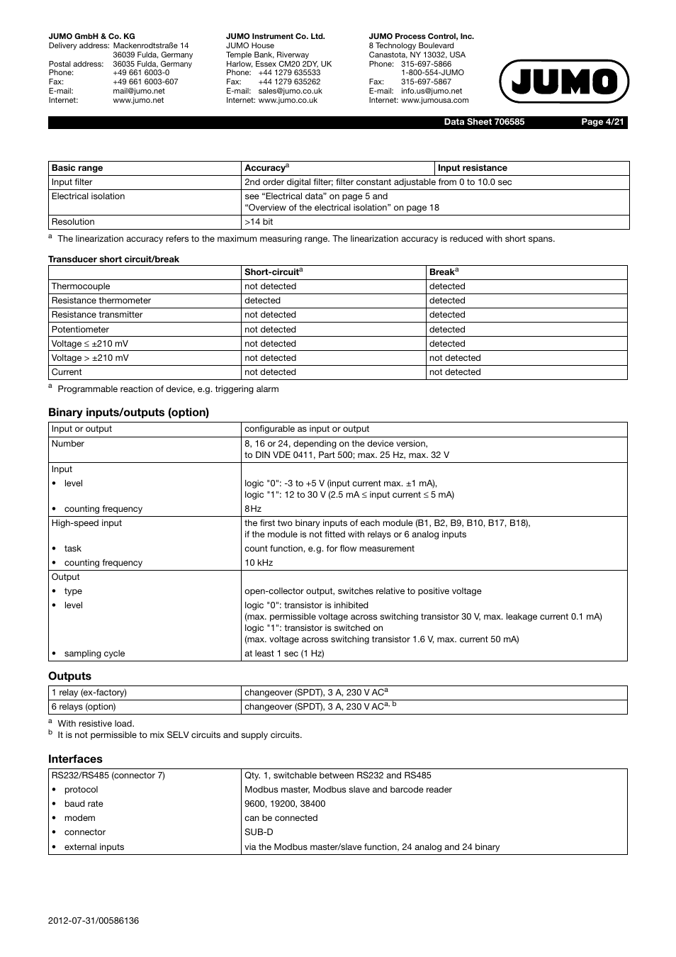 JUMO 706585 LOGOSCREEN fd Data Sheet User Manual | Page 4 / 21