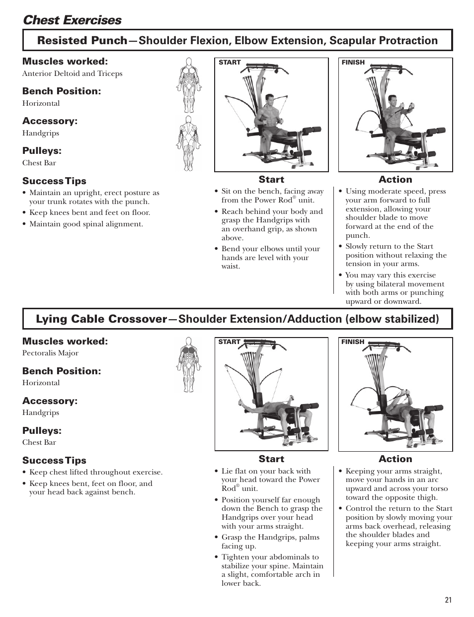 Chest exercises | Bowflex Blaze Home Gym User Manual | Page 21 / 80