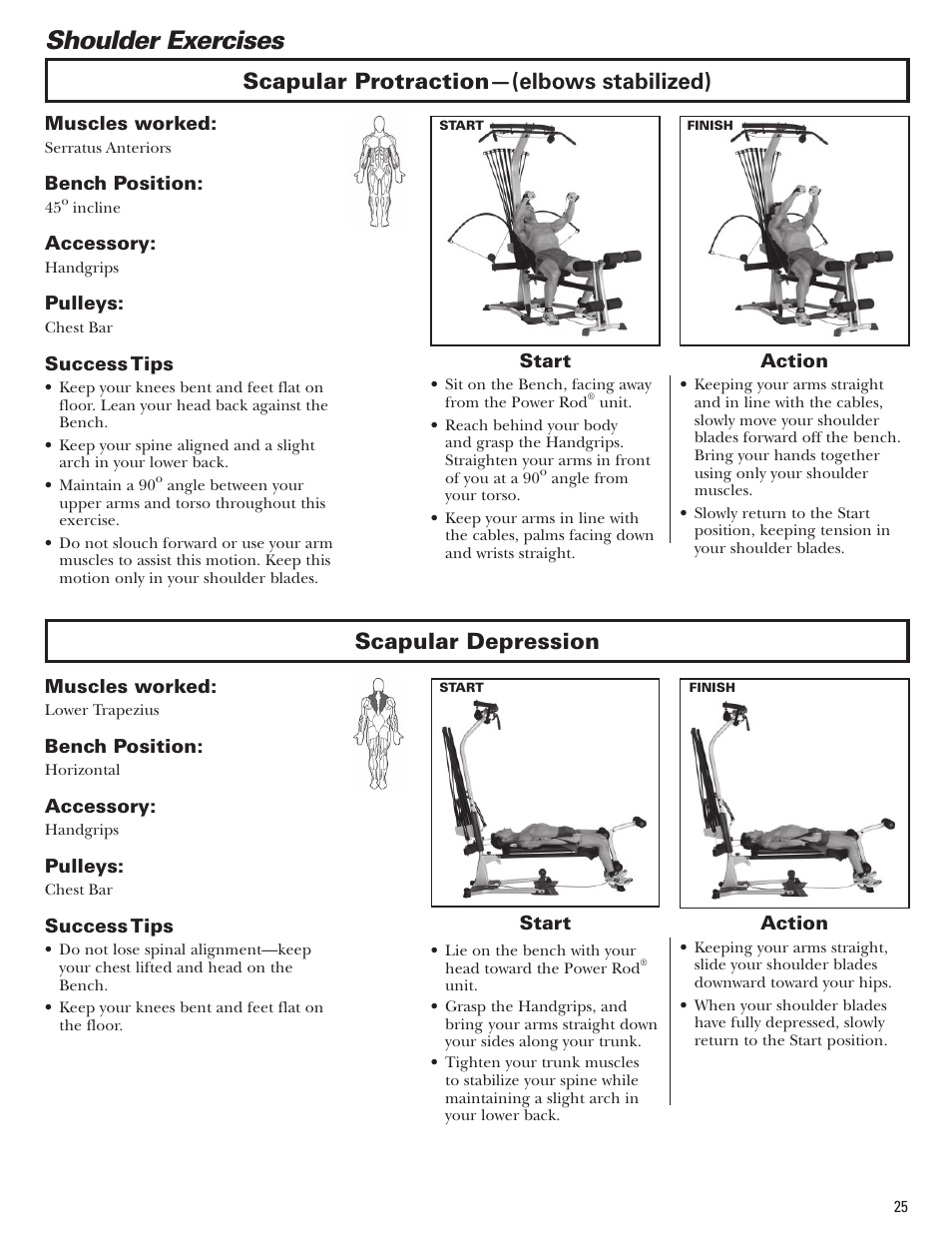 Shoulder exercises | Bowflex Blaze Home Gym User Manual | Page 25 / 80