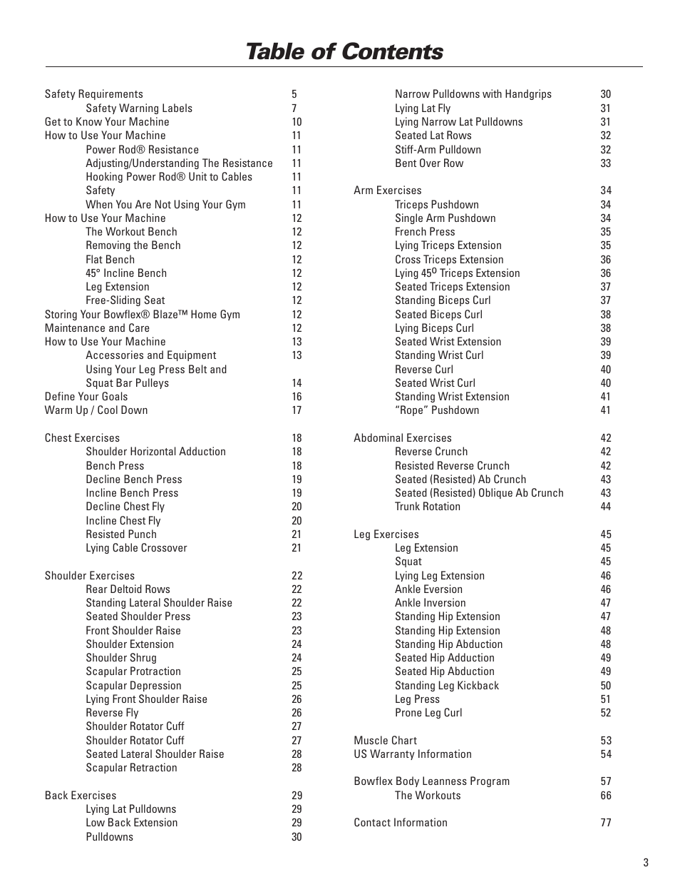 Bowflex Blaze Home Gym User Manual | Page 3 / 80