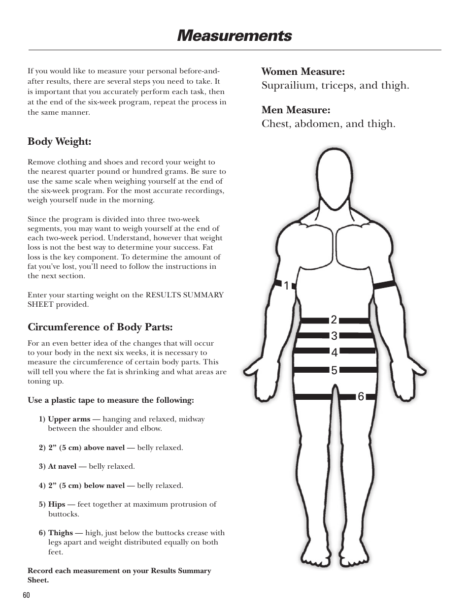 Measurements | Bowflex Blaze Home Gym User Manual | Page 60 / 80