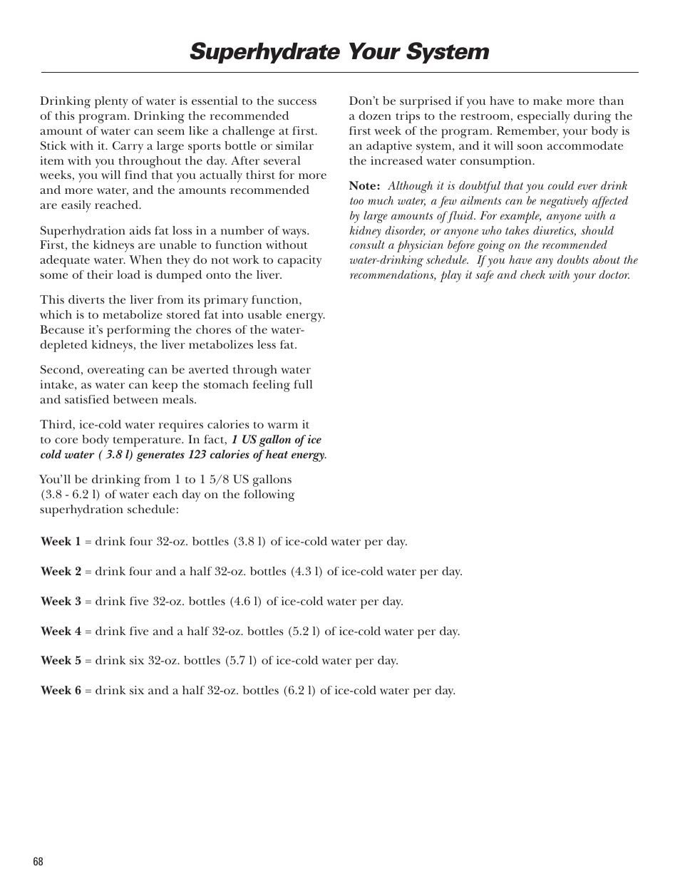 Superhydrate your system | Bowflex Blaze Home Gym User Manual | Page 68 / 80