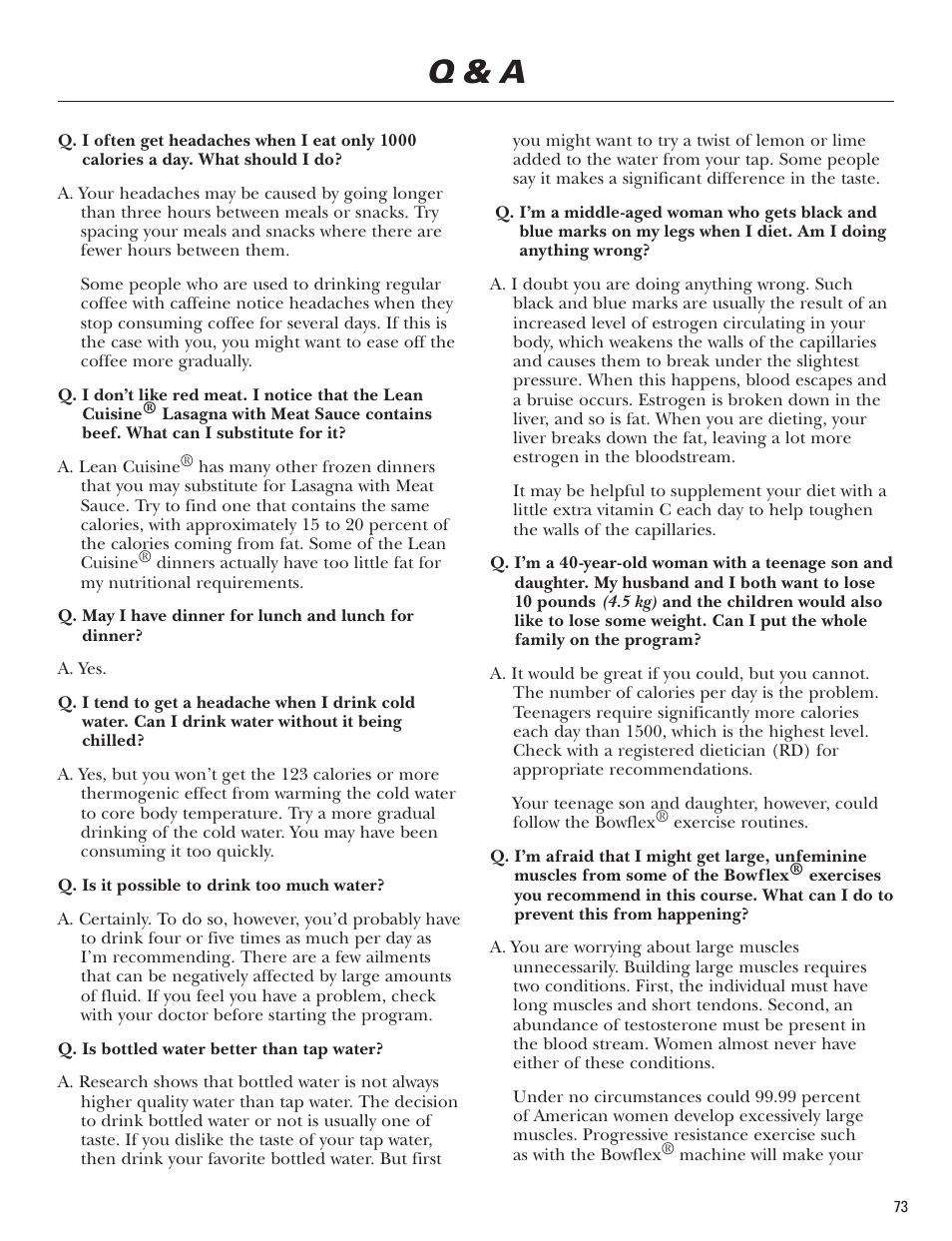 Q & a | Bowflex Blaze Home Gym User Manual | Page 73 / 80