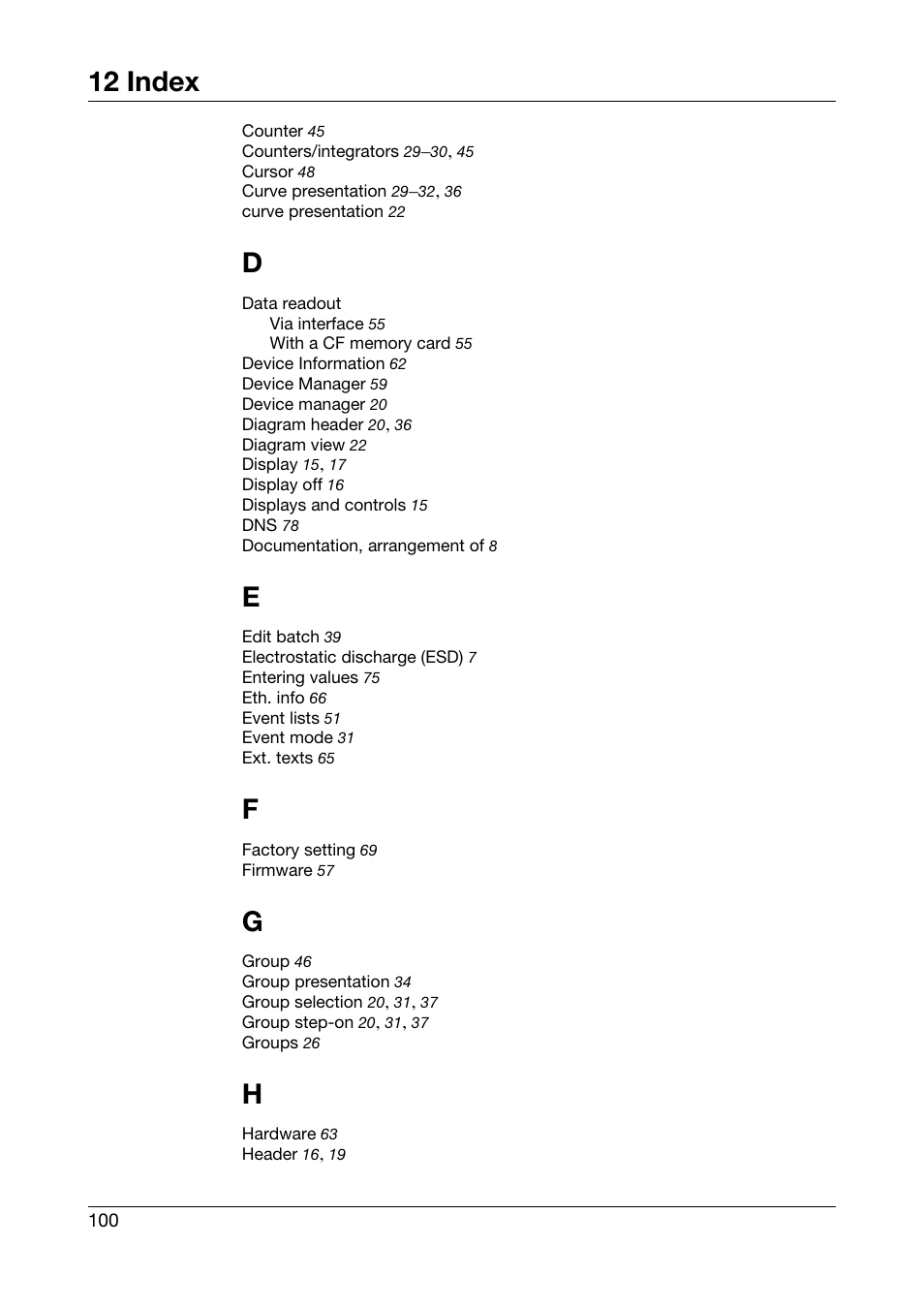 12 index | JUMO 706585 LOGOSCREEN fd Operating Instructions User Manual | Page 100 / 108