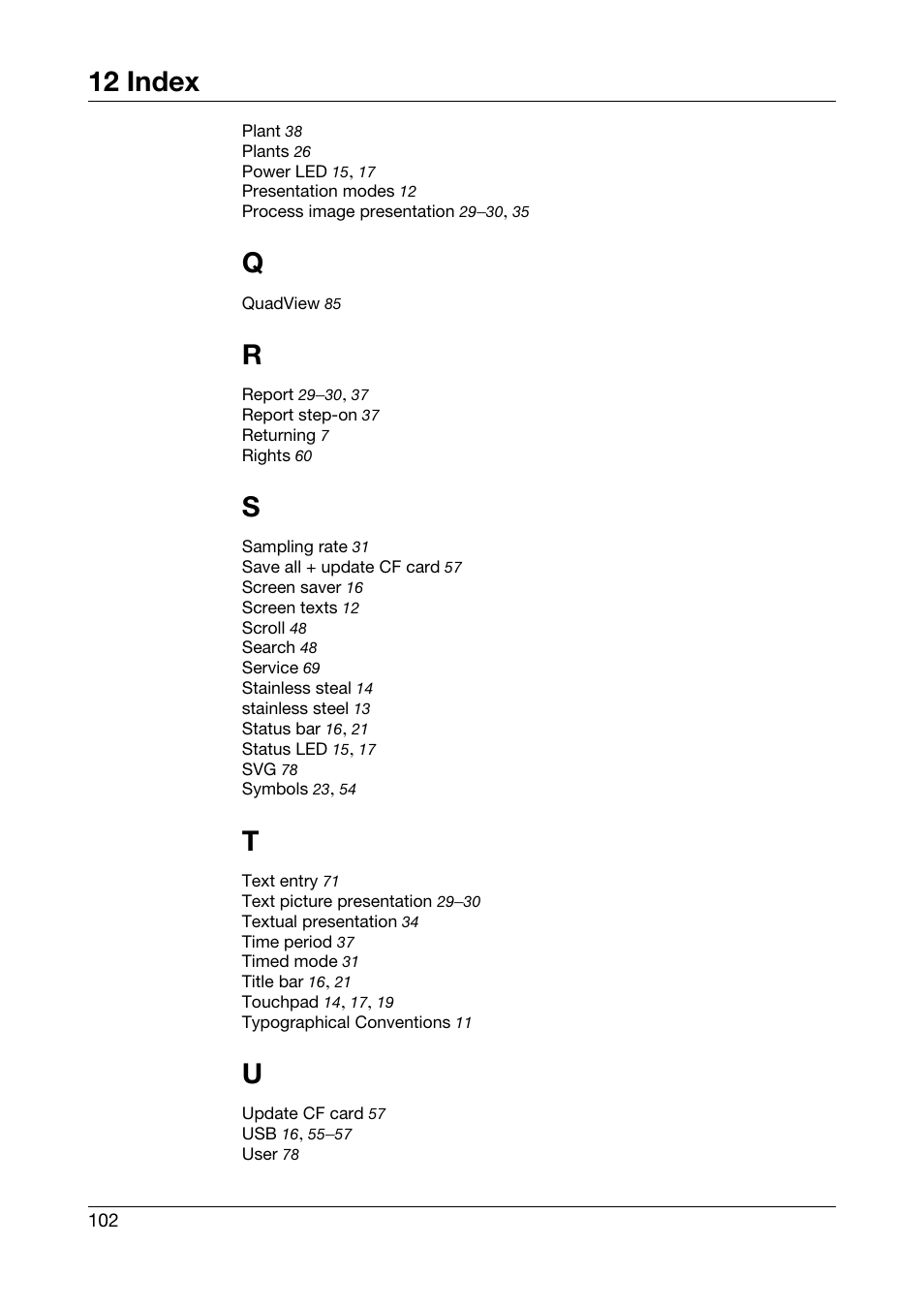 12 index | JUMO 706585 LOGOSCREEN fd Operating Instructions User Manual | Page 102 / 108