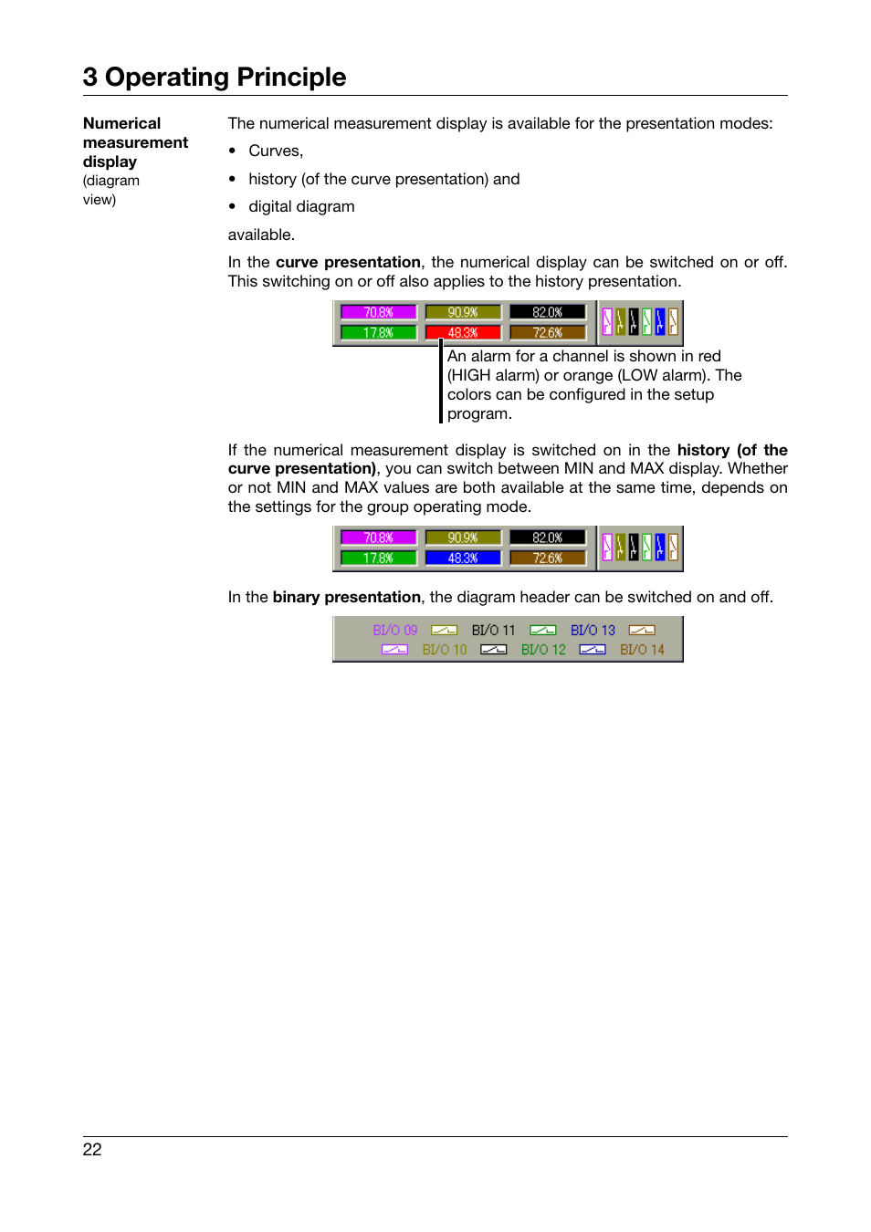 See “numerical measurement display, 3 operating principle | JUMO 706585 LOGOSCREEN fd Operating Instructions User Manual | Page 22 / 108