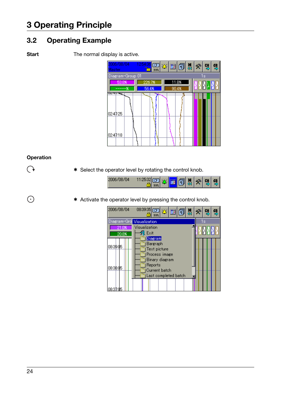 2 operating example, Operating example, 3 operating principle | JUMO 706585 LOGOSCREEN fd Operating Instructions User Manual | Page 24 / 108