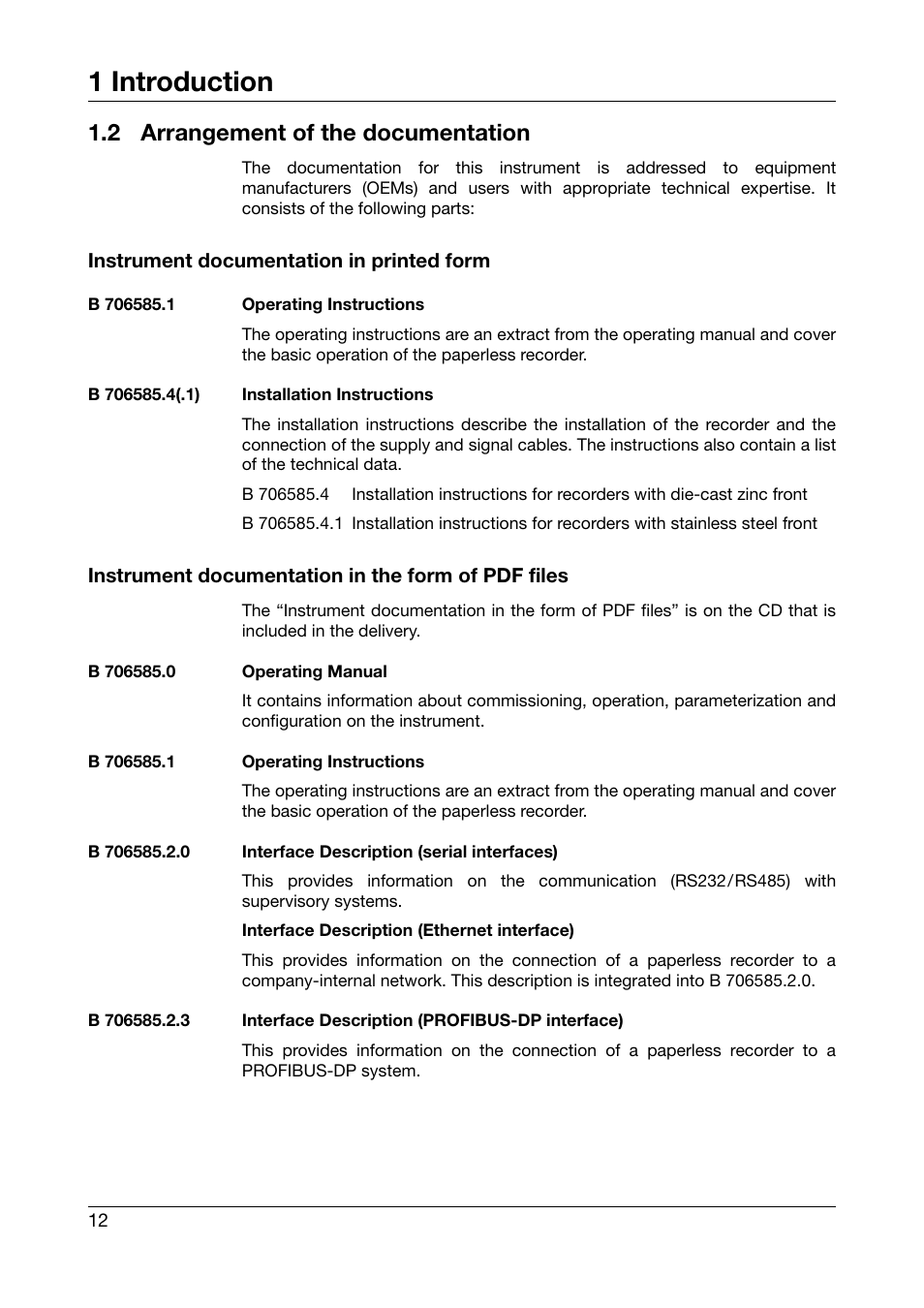 2 arrangement of the documentation, Arrangement of the documentation, 1 introduction | JUMO 706585 LOGOSCREEN fd Operating Manual User Manual | Page 12 / 228