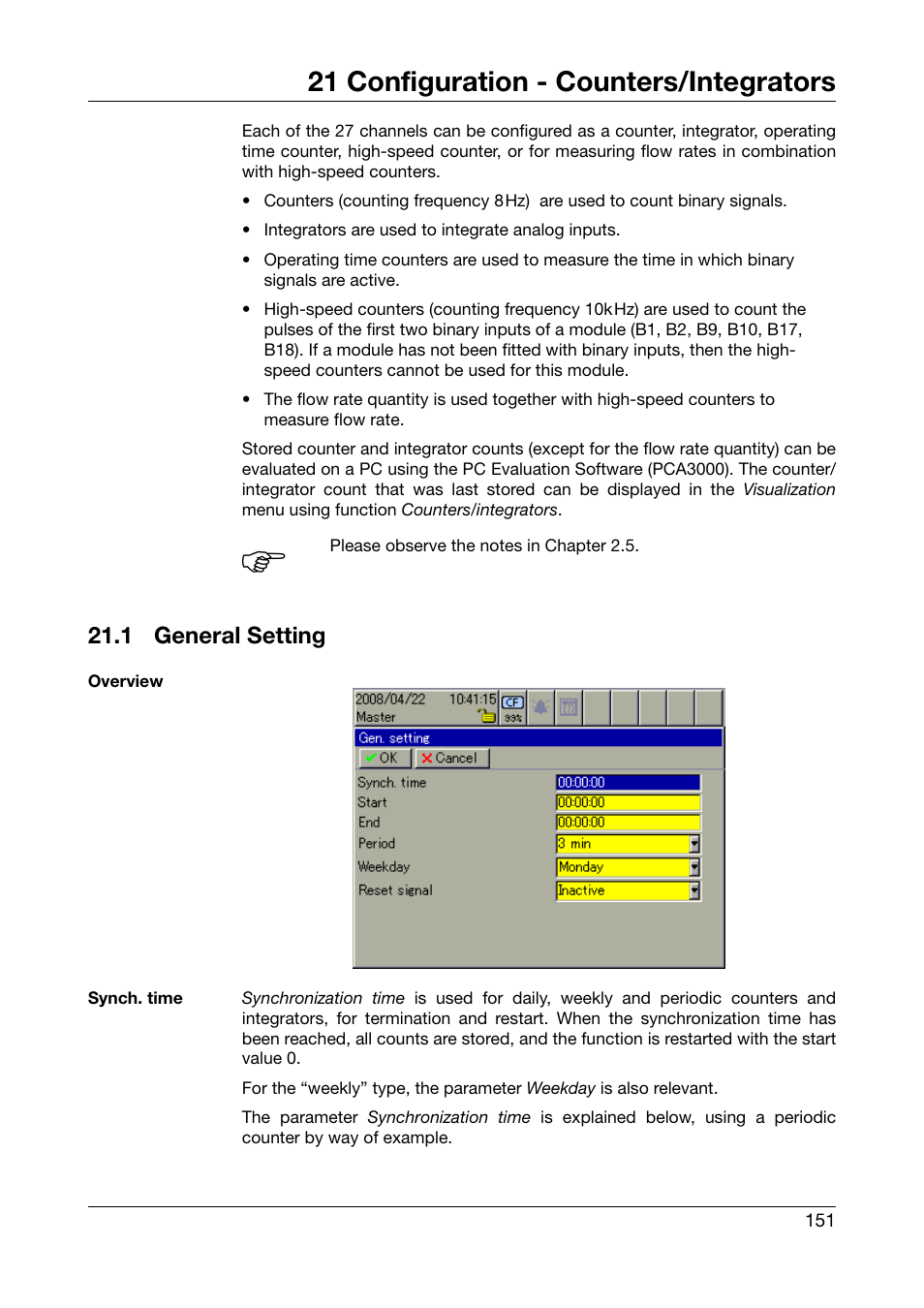 21 configuration - counters/integrators, 1 general setting, Configuration - counters/integrators | General setting | JUMO 706585 LOGOSCREEN fd Operating Manual User Manual | Page 151 / 228