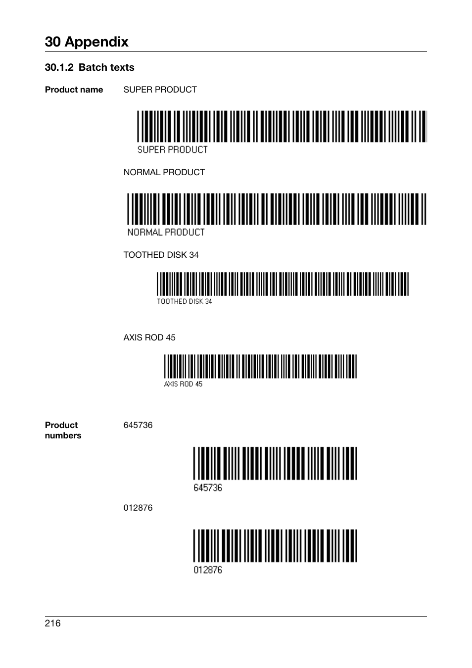 2 batch texts, 30 appendix | JUMO 706585 LOGOSCREEN fd Operating Manual User Manual | Page 216 / 228