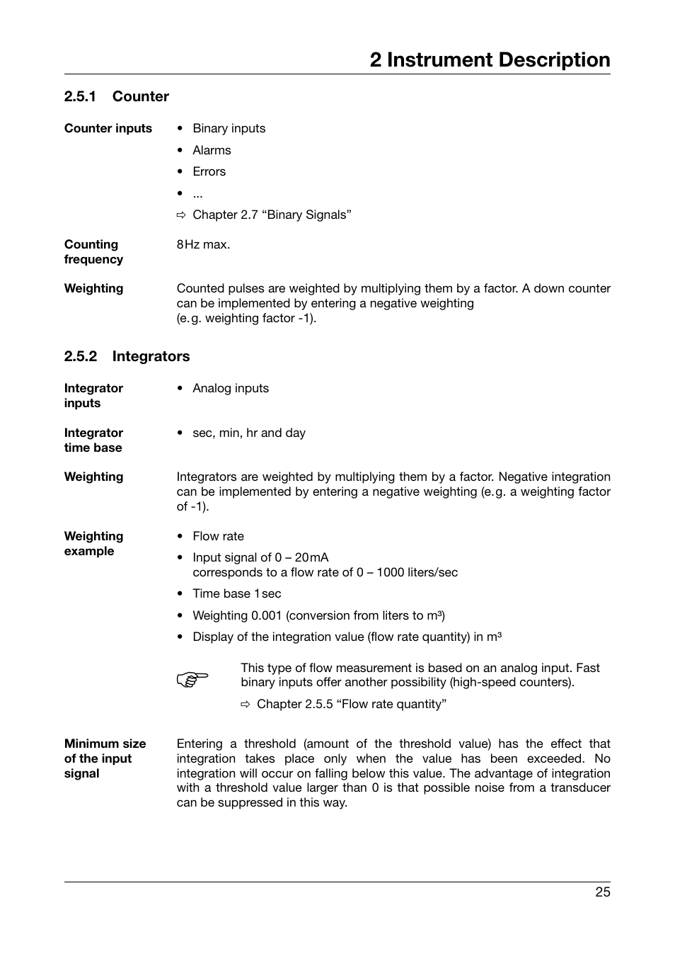 1 counter, 2 integrators, Counter | Integrators, 2 instrument description | JUMO 706585 LOGOSCREEN fd Operating Manual User Manual | Page 25 / 228