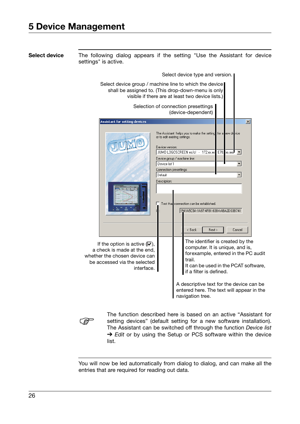 5 device management | JUMO PCA Communications Software PCC (B 70.9702.0) User Manual | Page 26 / 98