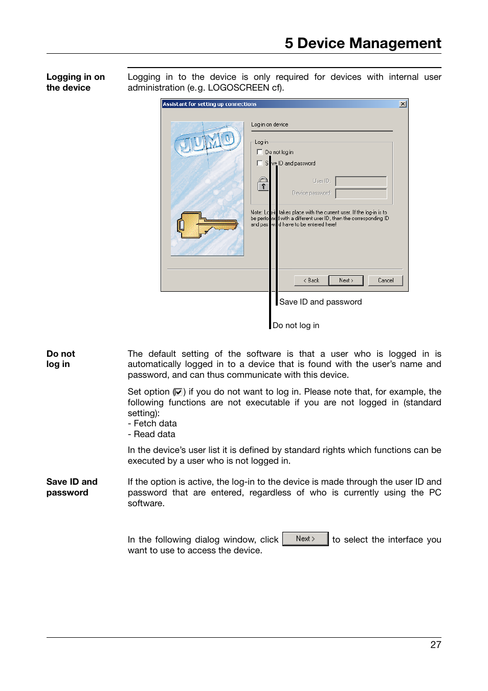 5 device management | JUMO PCA Communications Software PCC (B 70.9702.0) User Manual | Page 27 / 98