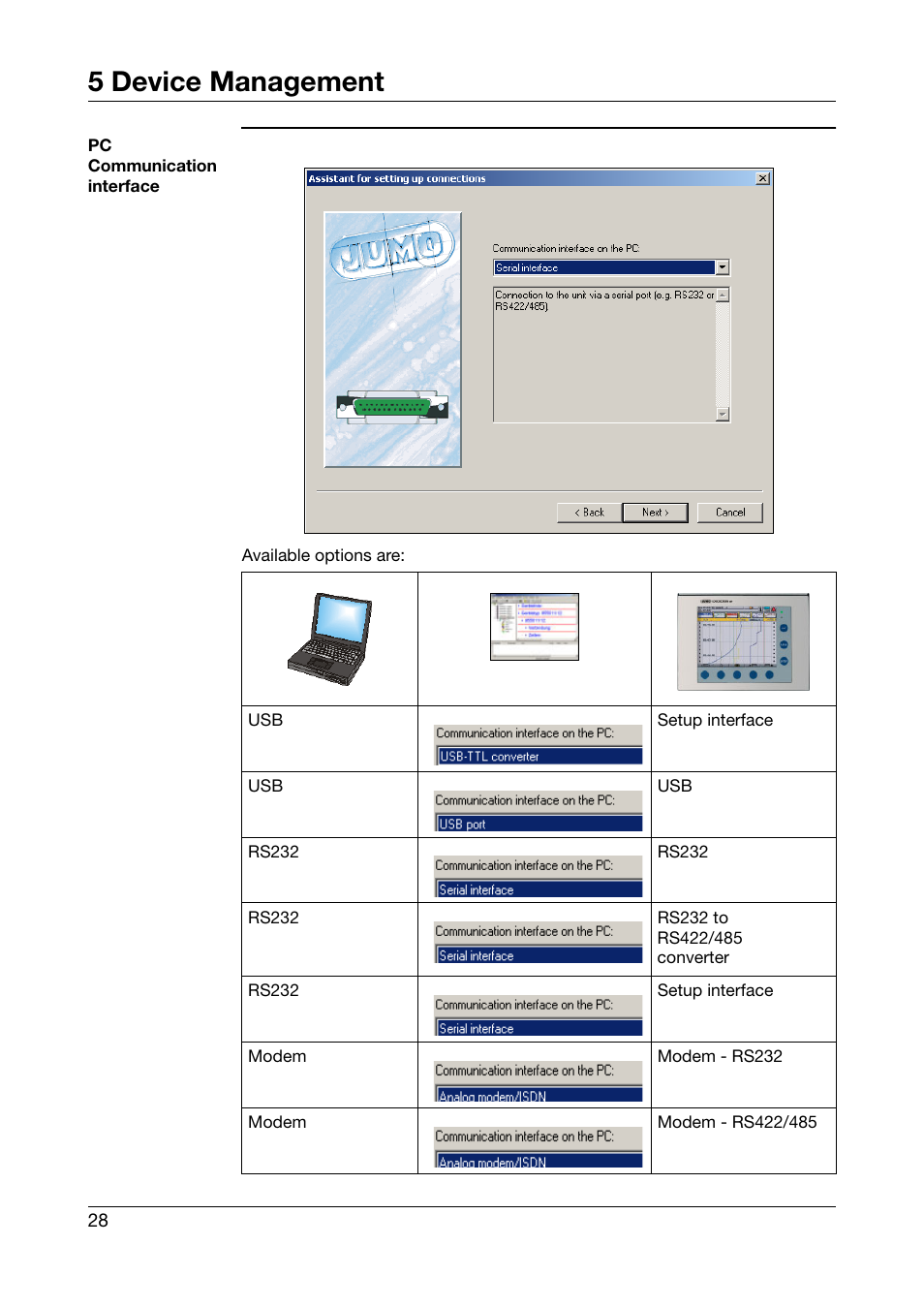 5 device management | JUMO PCA Communications Software PCC (B 70.9702.0) User Manual | Page 28 / 98
