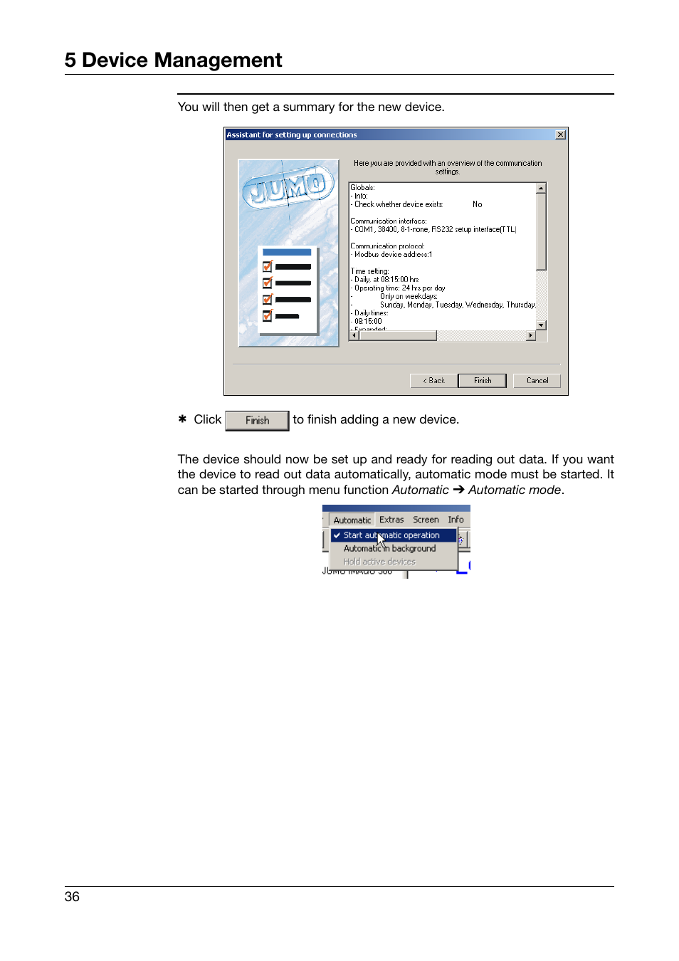 5 device management | JUMO PCA Communications Software PCC (B 70.9702.0) User Manual | Page 36 / 98