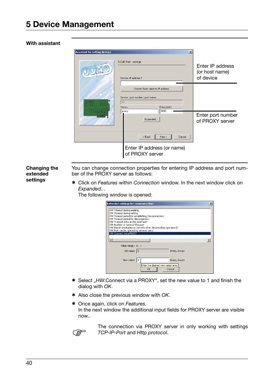 5 device management | JUMO PCA Communications Software PCC (B 70.9702.0) User Manual | Page 40 / 98