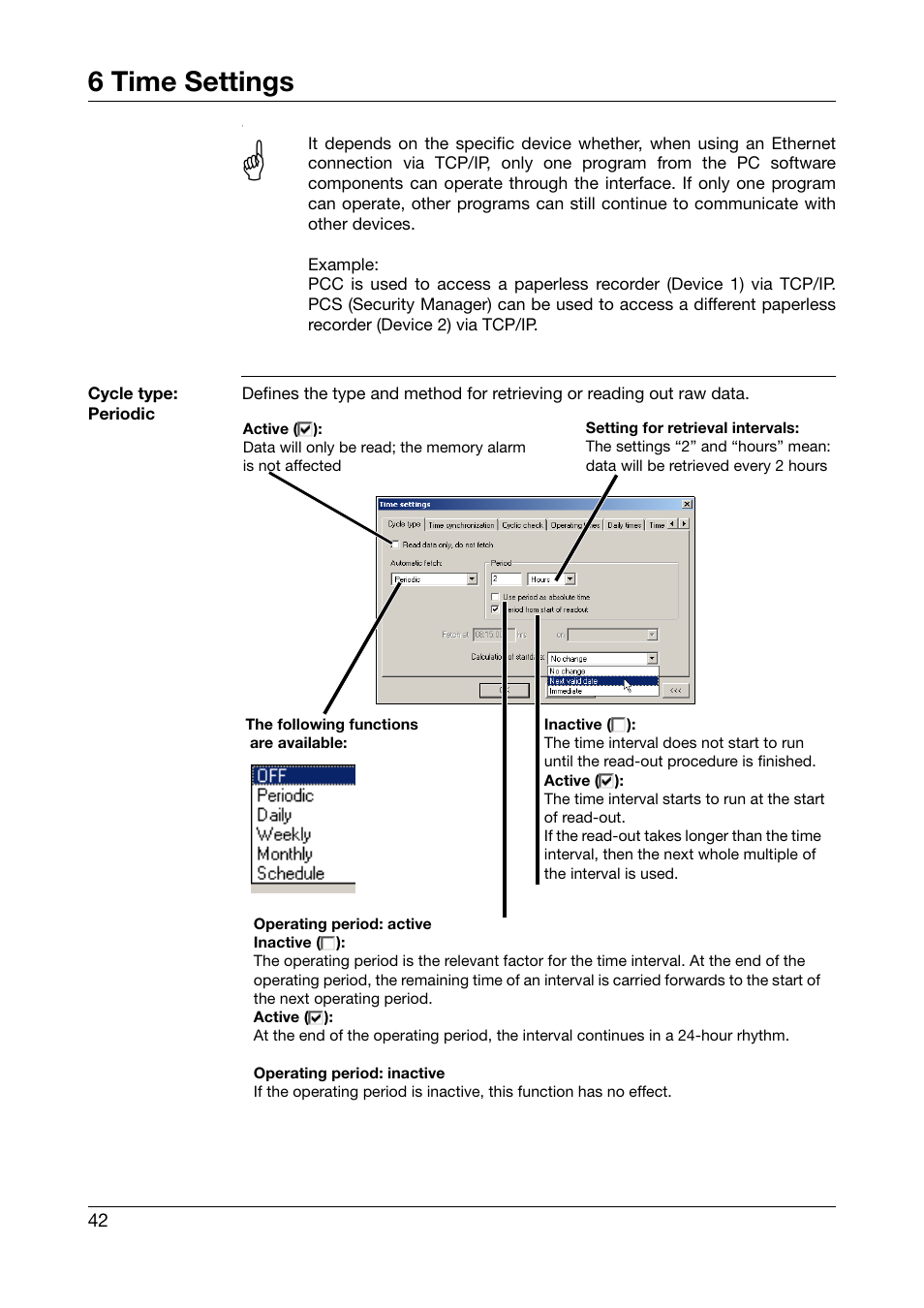 6 time settings | JUMO PCA Communications Software PCC (B 70.9702.0) User Manual | Page 42 / 98