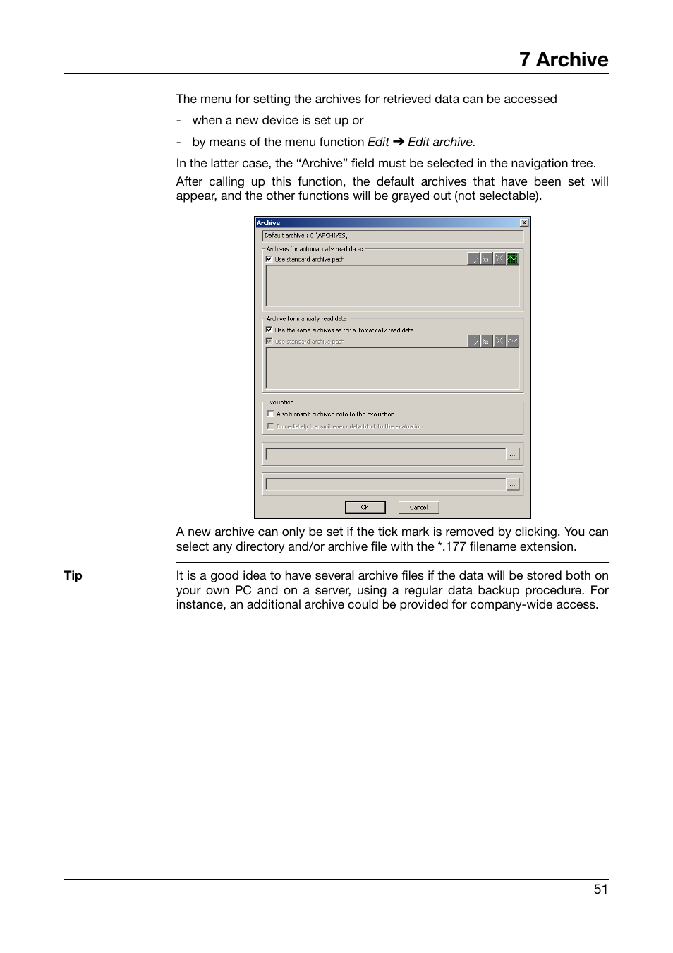 7 archive, Archive | JUMO PCA Communications Software PCC (B 70.9702.0) User Manual | Page 51 / 98
