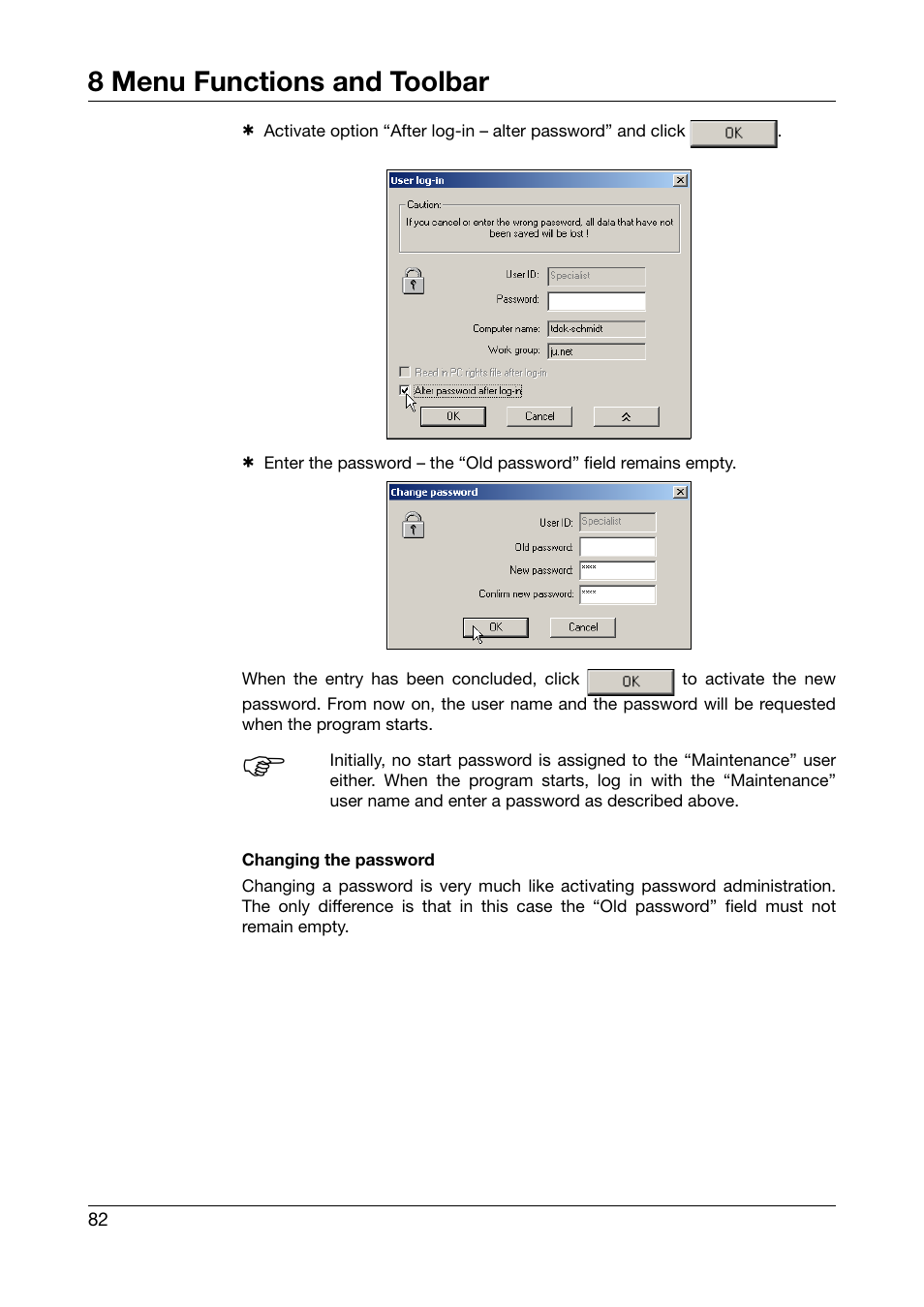 8 menu functions and toolbar | JUMO PCA Communications Software PCC (B 70.9702.0) User Manual | Page 82 / 98