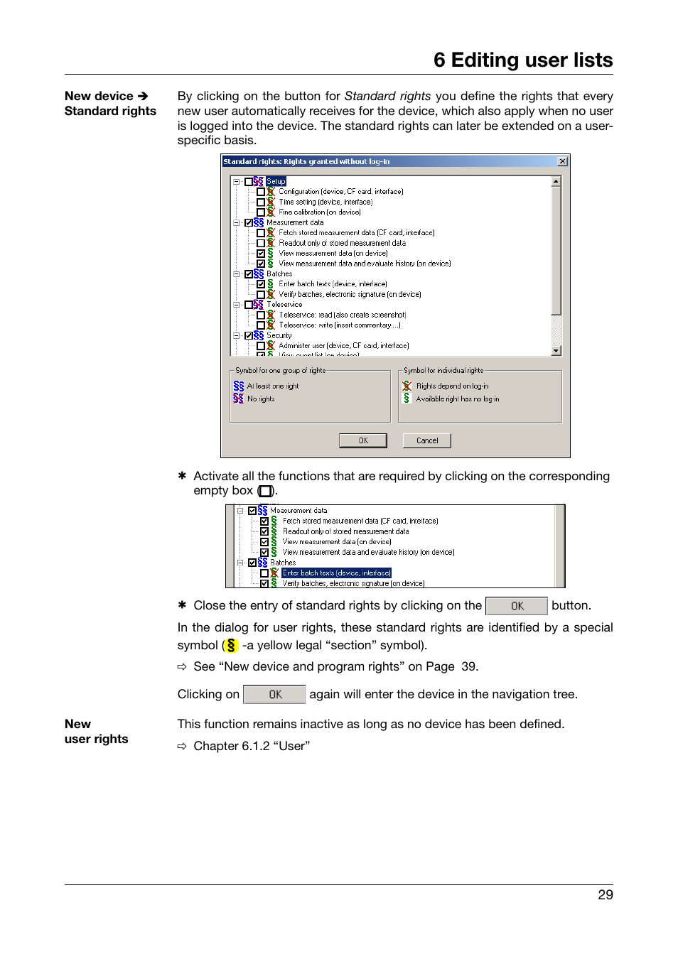 6 editing user lists | JUMO PC Security Manager Software PCS (B 70.9703.0) User Manual | Page 29 / 74