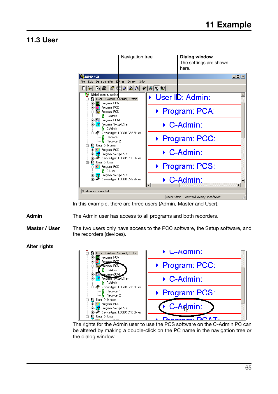 3 user, 11 example | JUMO PC Security Manager Software PCS (B 70.9703.0) User Manual | Page 65 / 74