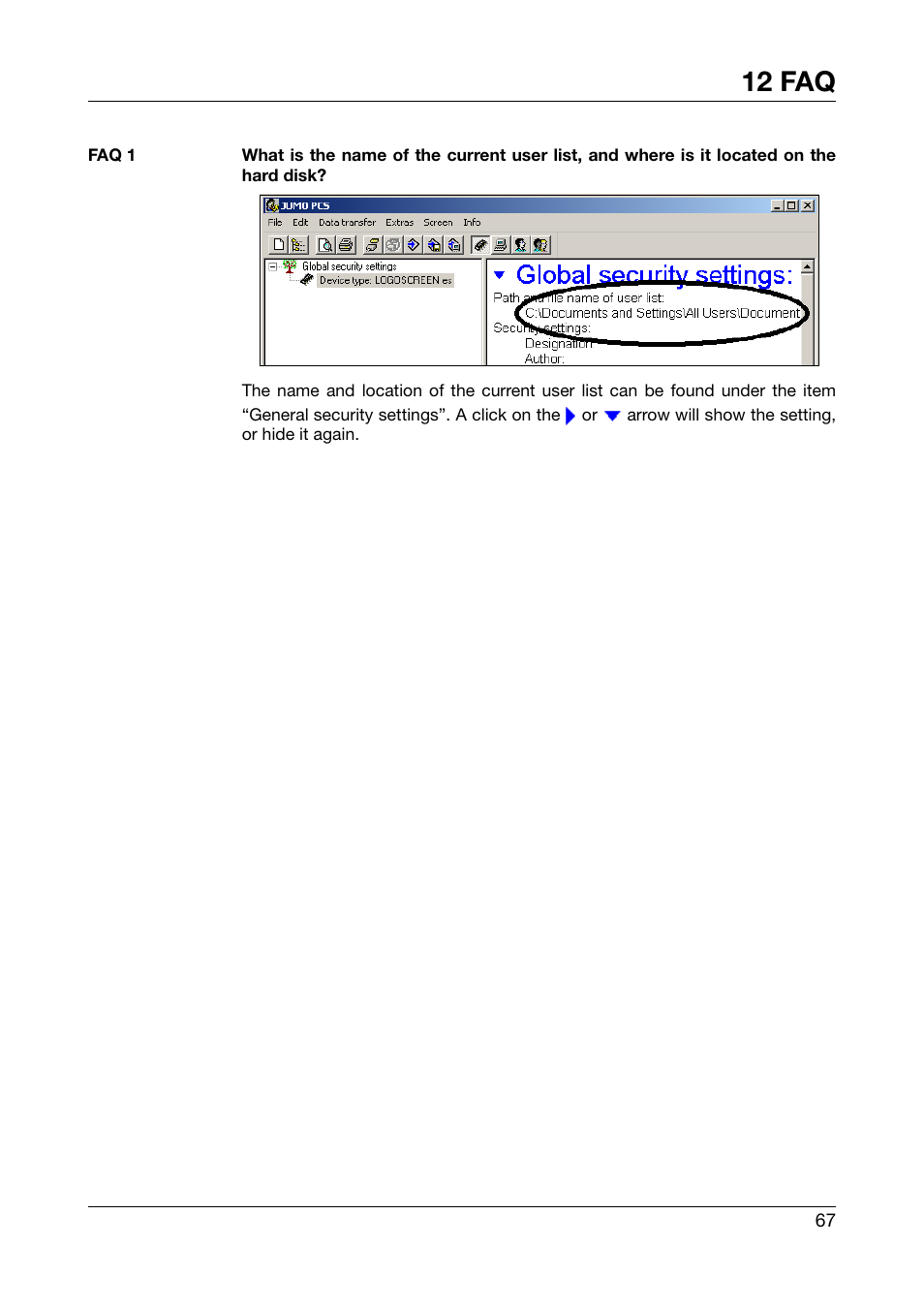 12 faq | JUMO PC Security Manager Software PCS (B 70.9703.0) User Manual | Page 67 / 74