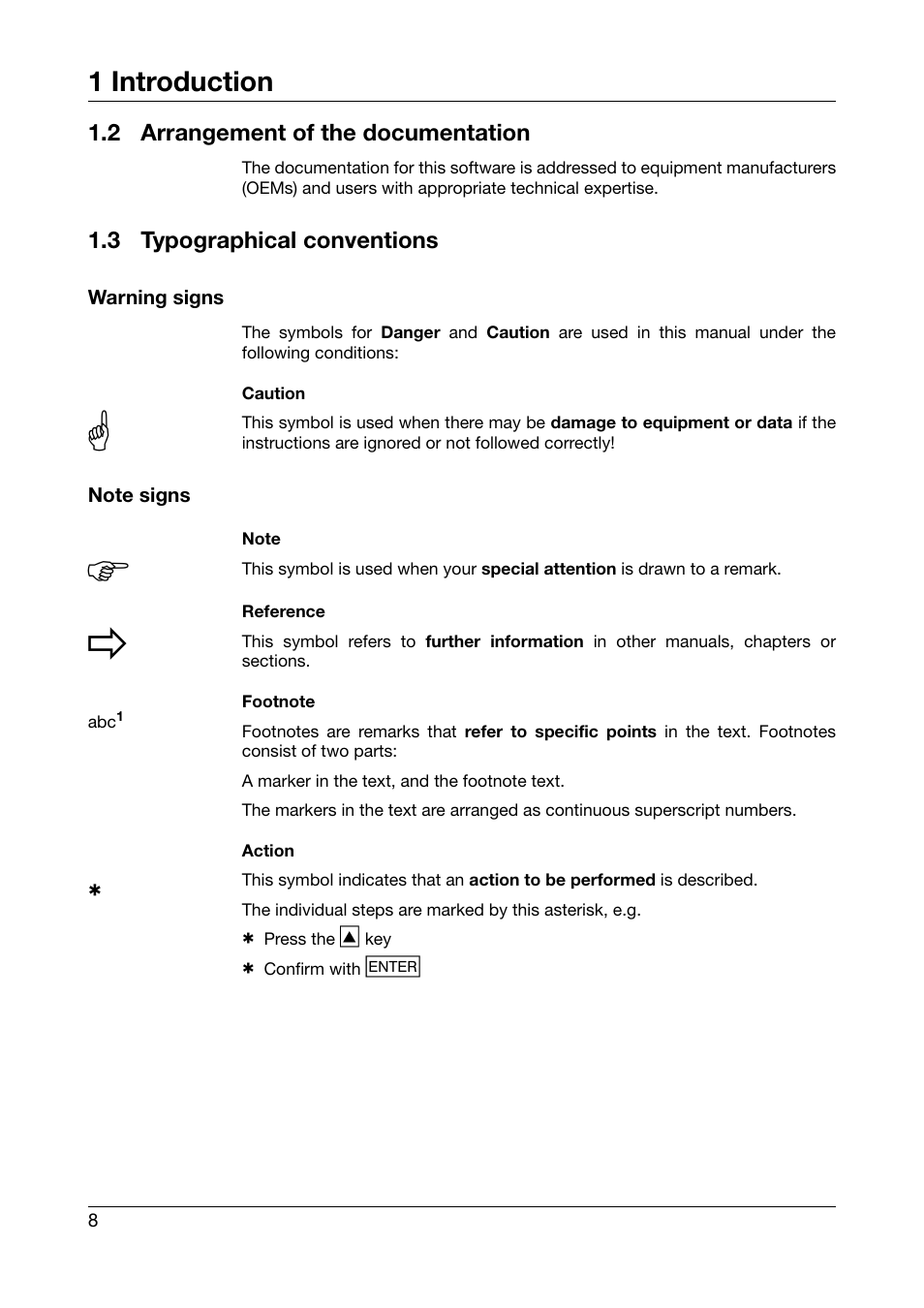 2 arrangement of the documentation, 3 typographical conventions, Arrangement of the documentation | Typographical conventions, 1 introduction | JUMO PC Security Manager Software PCS (B 70.9703.0) User Manual | Page 8 / 74